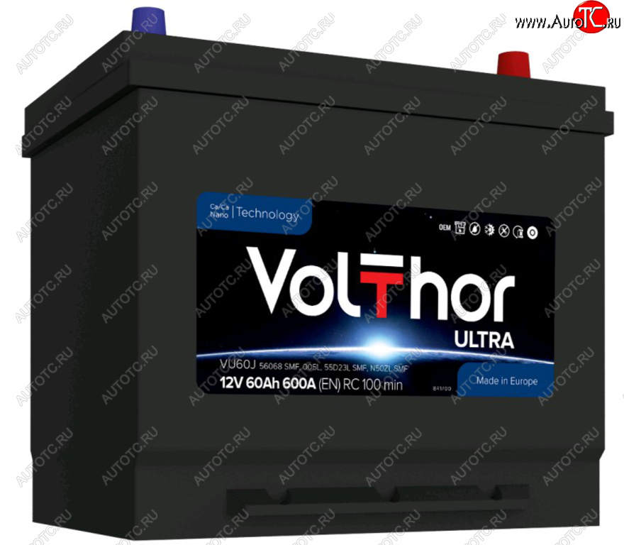 10 549 р. Аккумулятор VOLTHOR Ultra 60Ач обратная полярность VOLTHOR 6ст60(0) 56068 d23  с доставкой в г. Воронеж
