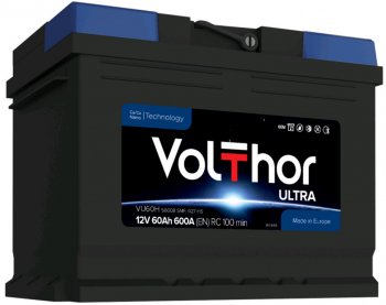 Аккумулятор VOLTHOR Ultra 60Ач обратная полярность VOLTHOR 6ст60(0) 56008