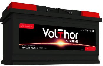 Аккумулятор VOLTHOR Supreme 100Ач обратная полярность VOLTHOR 6ст100(0) 60044