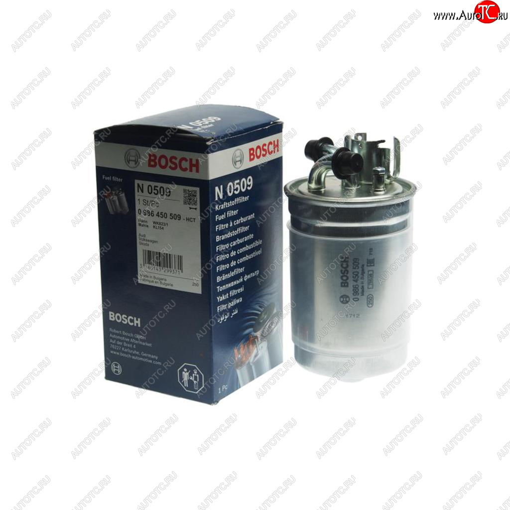 2 599 р. Фильтр топливный VW Passat (98-05) AUDI A6 (97-05),A2 (00-05) (2.5 TDI) BOSCH BOSCH 0986450509  с доставкой в г. Воронеж