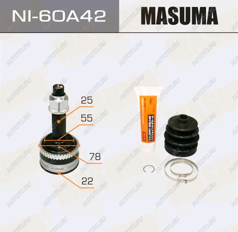 2 999 р. ШРУС наружный NISSAN Almera (95-00) комплект MASUMA MASUMA ni-60a42  с доставкой в г. Воронеж