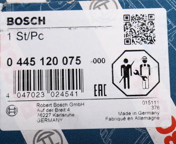 37 999 р. Форсунка IVECO BOSCH BOSCH 0445120075 BOSCH 0445120075  с доставкой в г. Воронеж. Увеличить фотографию 7