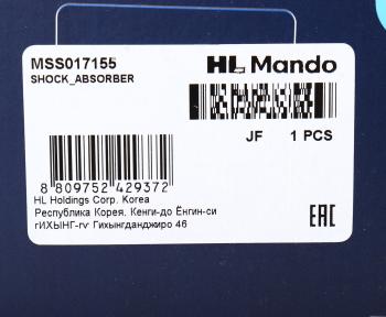 4 999 р. Амортизатор RENAULT Duster (10-) передний левыйправый газовый MANDO MANDO mss017155  с доставкой в г. Воронеж. Увеличить фотографию 3