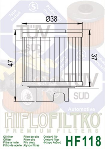 579 р. Фильтр масляный мото HONDA HIFLO FILTRO HIFLO FILTRO hf118  с доставкой в г. Воронеж. Увеличить фотографию 2