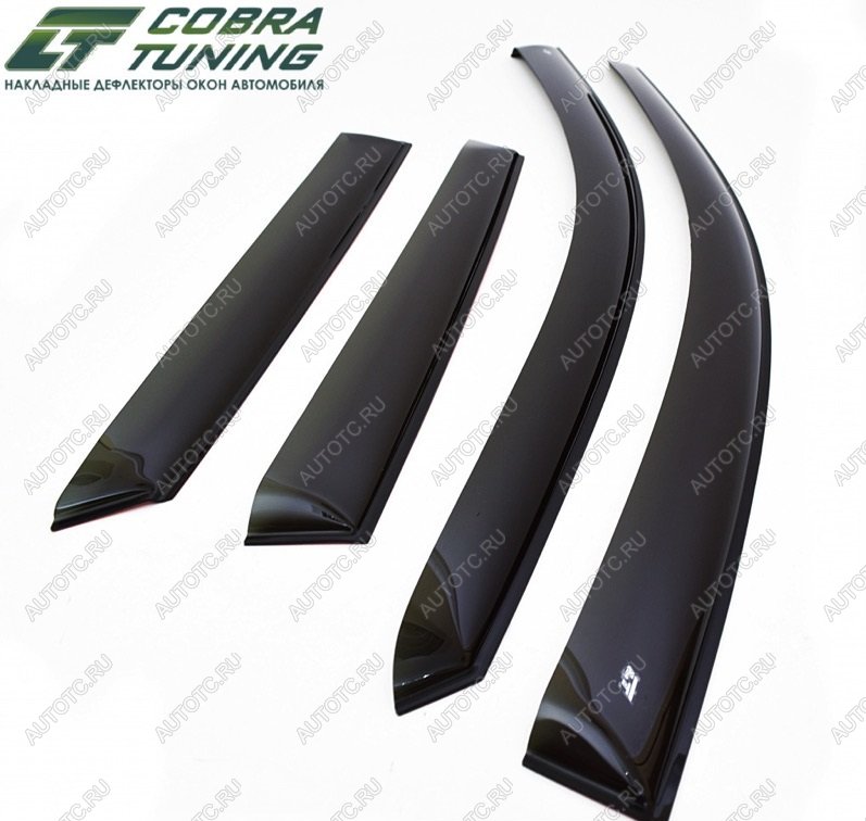 2 599 р. Комплект дефлекторов окон COBRA TUNING Honda CR-V RM1,RM3,RM4 дорестайлинг (2012-2015) (черный глянец)  с доставкой в г. Воронеж