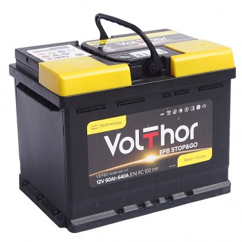 Аккумулятор VOLTHOR EFB 60Ач обратная полярность VOLTHOR 6ст60(0) 56088