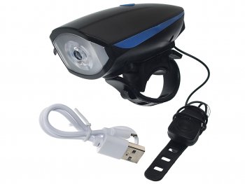 Фонарь велосипедный передний USB кабель с АКБ 3 режима с сигналом влагозащита Cree Led NO NAME fw3265111