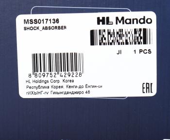 4 399 р. Амортизатор FORD Focus (98-) передний правый газовый MANDO MANDO mss017136 MANDO mss017136  с доставкой в г. Воронеж. Увеличить фотографию 4