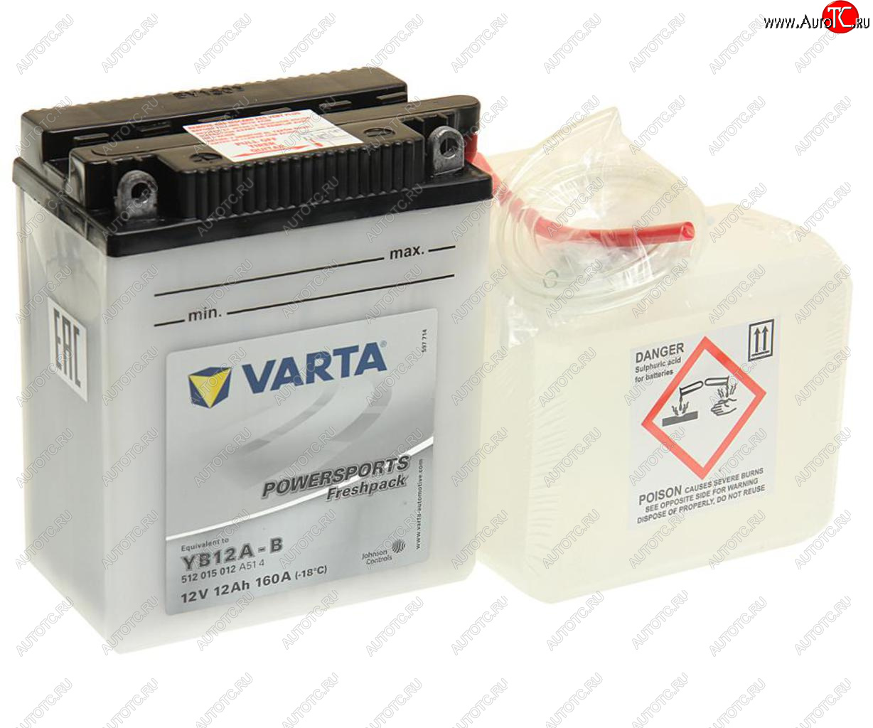 4 999 р. Аккумулятор VARTA MOTO FP + электролит 12А/ч VARTA 6ст12 yb12a-b VARTA 6ст12 yb12a-b  с доставкой в г. Воронеж
