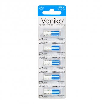 Батарейка A27 12V (пульт сигнализации) блистер 5шт. (цена за 1шт.) Alkaline Ultra VONIKO VONIKO v-27aбл
