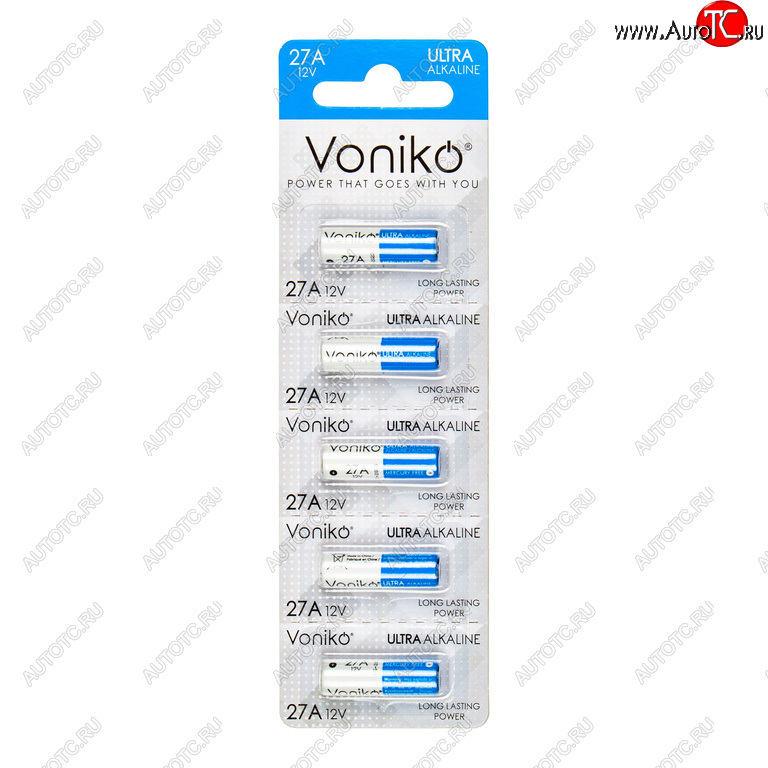 51 р. Батарейка A27 12V (пульт сигнализации) блистер 5шт. (цена за 1шт.) Alkaline Ultra VONIKO VONIKO v-27aбл  с доставкой в г. Воронеж