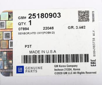 10 749 р. Датчик кислорода CHEVROLET Cobalt OE GENERAL MOTORS 25180903  с доставкой в г. Воронеж. Увеличить фотографию 5