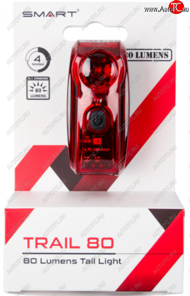1 149 р. Фонарь велосипедный задний 4 функции NO NAME smart trail 80  с доставкой в г. Воронеж