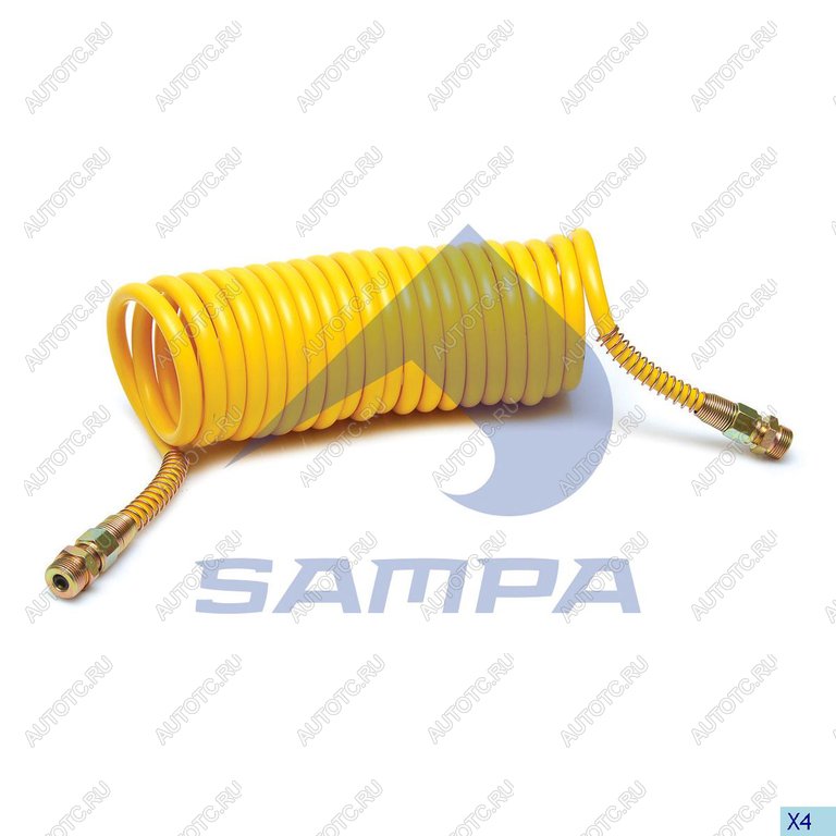 1 189 р. Шланг пневматический витой М22 L=7.5м (желтый) SAMPA SAMPA 095.180  с доставкой в г. Воронеж