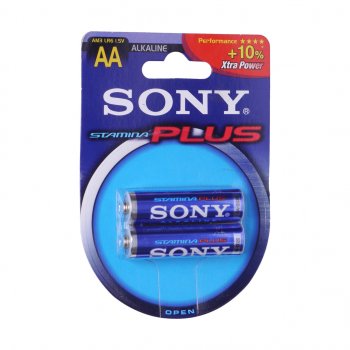 Батарейка AA LR6 1.5V блистер (2шт.) Alkaline Plus SONY  s-lr6p(2)бл