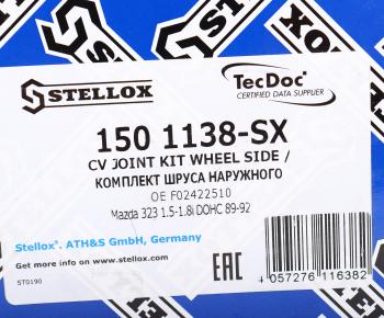 2 089 р. ШРУС наружный MAZDA 323F комплект STELLOX STELLOX 1501138sx  с доставкой в г. Воронеж. Увеличить фотографию 7