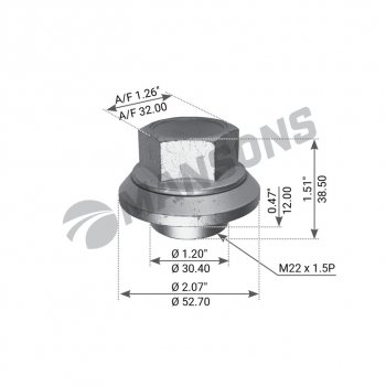 Гайка колеса MAN MERCEDES (M22x1.5) (юбка подвижная) MANSONS MANSONS 700.512