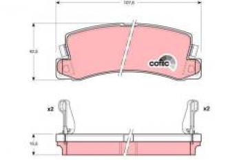 Колодки тормозные задние (4шт.) TRW  Avensis  T220 седан, Camry ( V10,  V20,  V30,  XV10,  V40,  XV20), Celica ( T180,  T210)