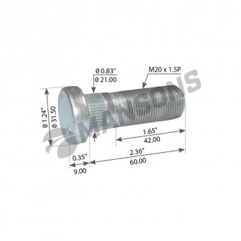 Шпилька колеса VOLVO FL MANSONS MANSONS 033.900.528