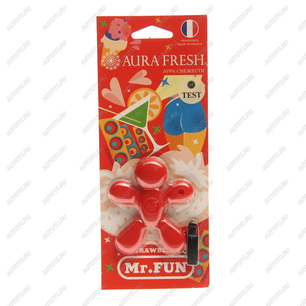 208 р. Ароматизатор на дефлектор полимерный (strawberry) 23г Mr.Fun AURA FRESH AURA FRESH 23475  с доставкой в г. Воронеж