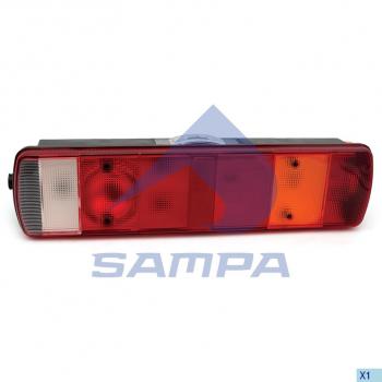 Фонарь задний DAF SCANIA 4 series VOLVO левый (АМР-разъем боковой) SAMPA SAMPA 044.321