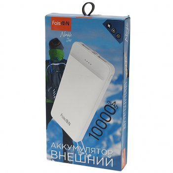 799 р. Аккумулятор внешний 10000мАч для зарядки мобильных устройств FAISON FAISON j48 white  с доставкой в г. Воронеж. Увеличить фотографию 3