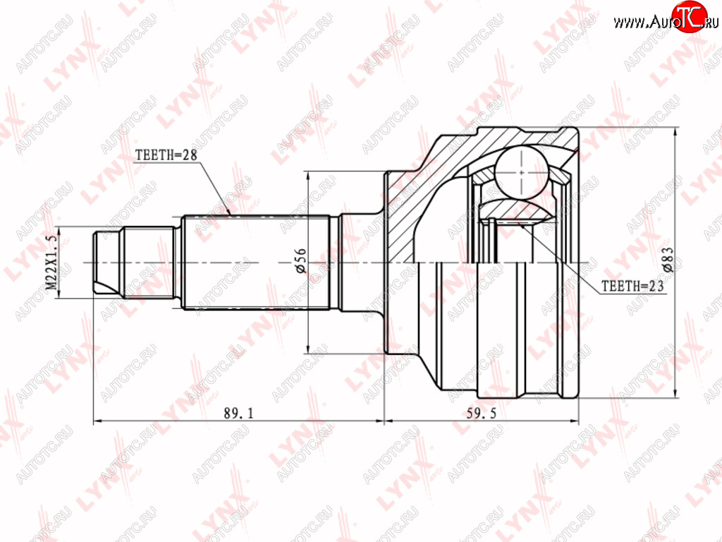 3 399 р. ШРУС наружный MAZDA 626 комплект LYNX LYNX co5105  с доставкой в г. Воронеж