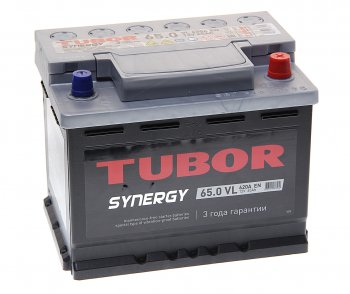 Аккумулятор TUBOR Synergy 65Ач обратная полярность TUBOR 6ст65(0)