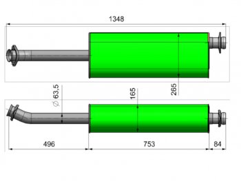 5 799 р. Глушитель ГАЗ-3302 Next дв.Evotech 2.7 ЕВРО-5 ТЕХКОМ ТЕХКОМ 2123-1201008-30  с доставкой в г. Воронеж. Увеличить фотографию 2