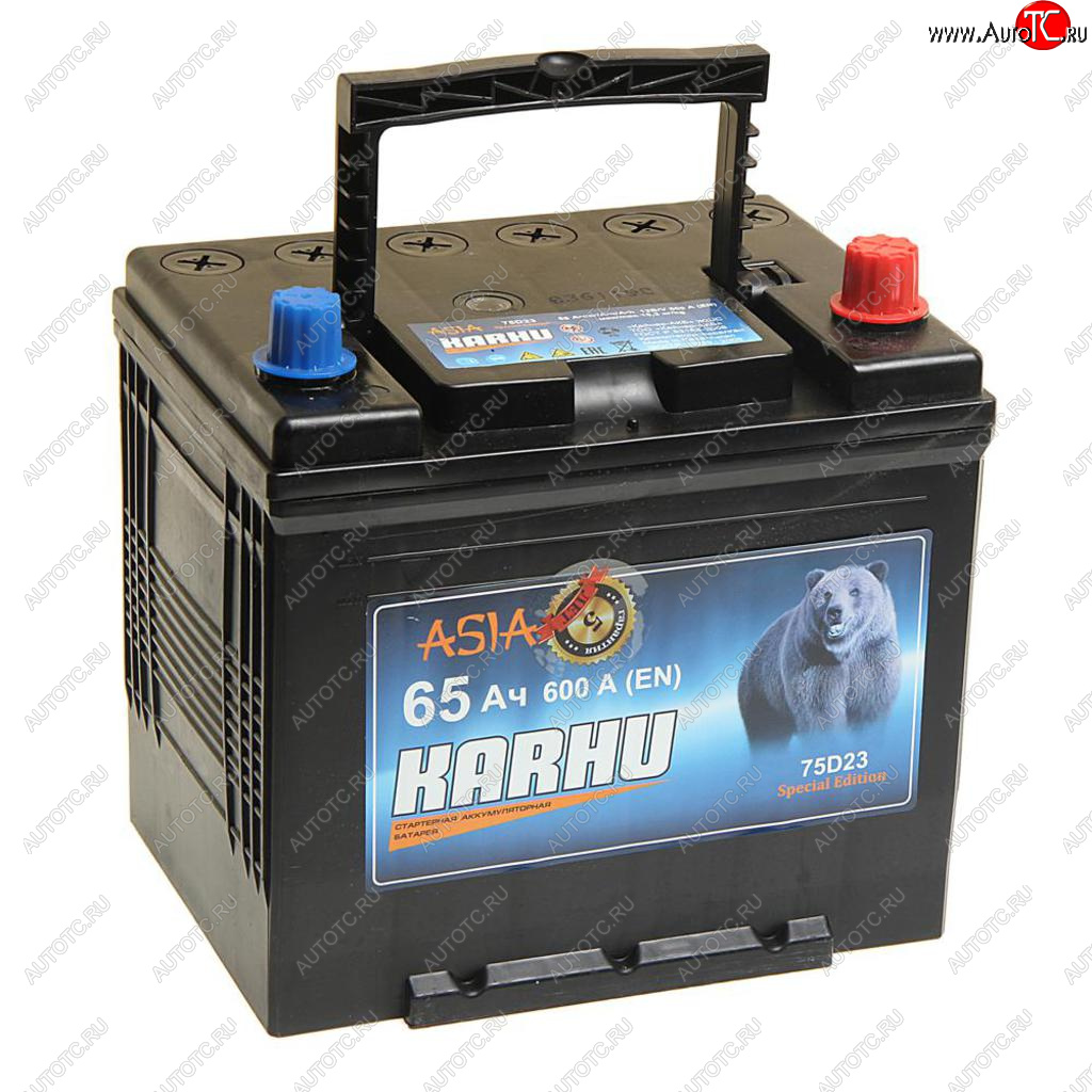 8 499 р. Аккумулятор KARHU Asia 65Ач обратная полярность KARHU 6ст65(0) 75d23l  с доставкой в г. Воронеж