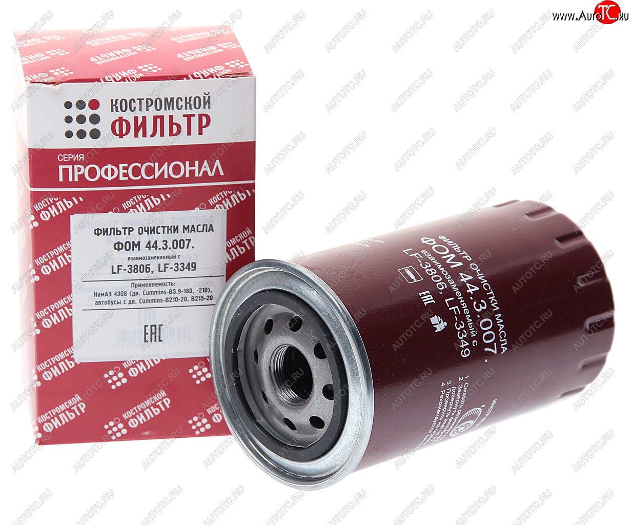 539 р. Фильтр масляный КАМАЗ,ПАЗ (дв.CUMMINS B5.9-180) (аналог WK 95018) Профессионал КОСТРОМСКОЙ ФИЛЬТР КП Автофильтр lf3349  с доставкой в г. Воронеж