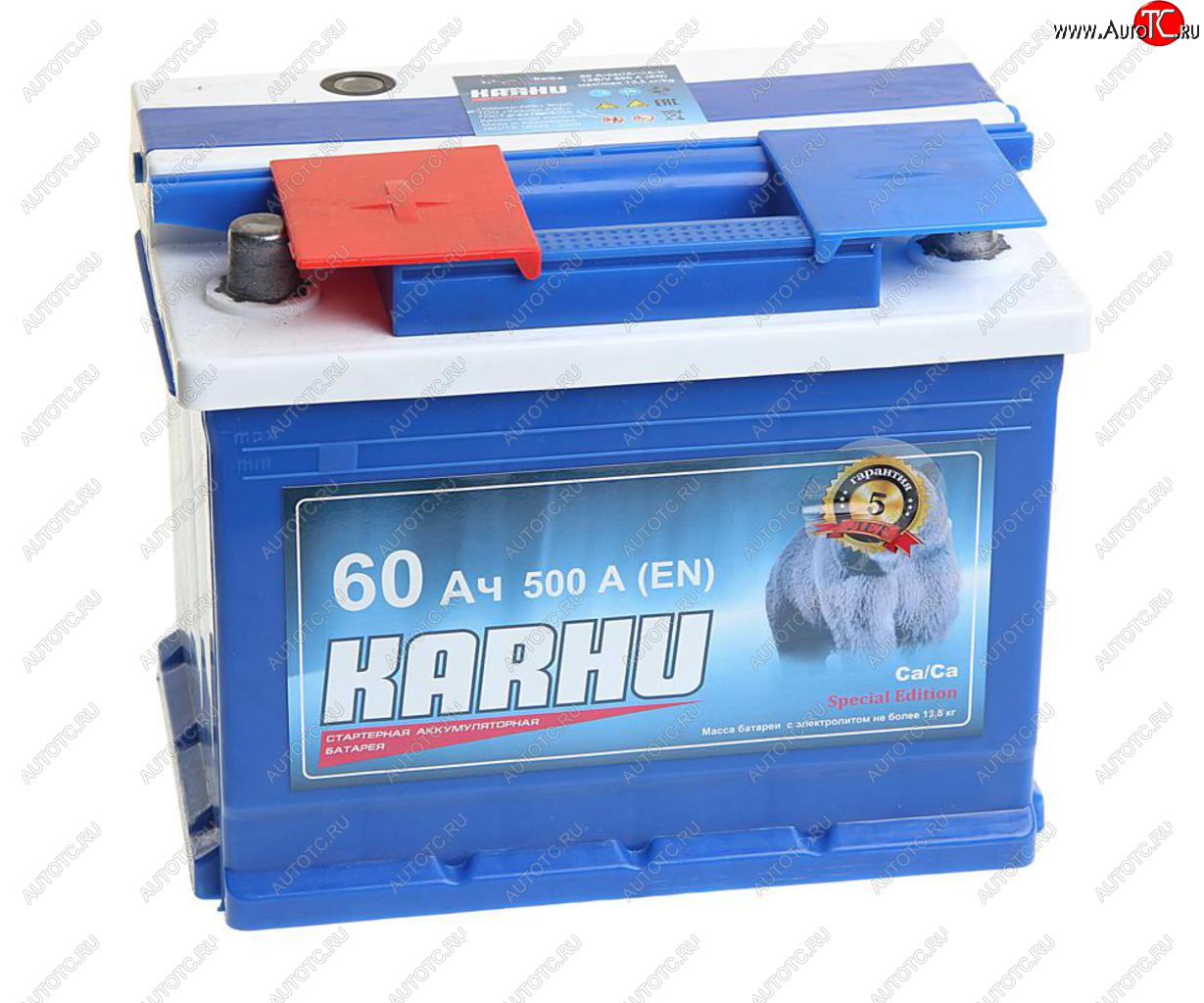 6 349 р. Аккумулятор KARHU 60Ач KARHU 6ст60(1)  с доставкой в г. Воронеж