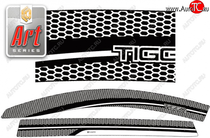 2 199 р. Дефлектор окон CA-Plastic  Chery Tiggo 7 Pro Max  T1E (2022-2025) дорестайлинг (Серия Art белая)  с доставкой в г. Воронеж