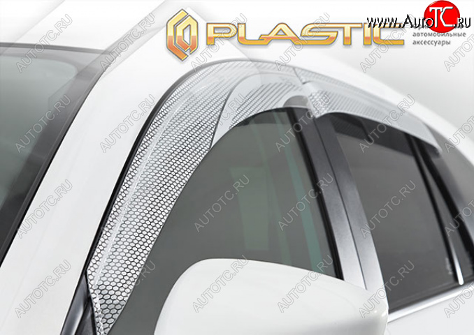 2 199 р. Дефлектор окон CA-Plastic  Mazda CX-8  KG2P KG5P (2017-2022) дорестайлинг (Серия Art серебро)  с доставкой в г. Воронеж