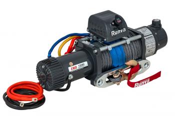 Лебёдка электрическая двухскоростная 12V Runva 12000 lbs 5443 кг (синтетический трос)  ewd12000ssr