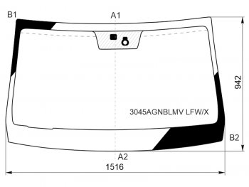 Стекло лобовое (Датчик дождя) SsangYong Rexton 17-23 XYG 3045AGNBLMV LFW/X