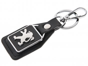Брелок  PEUGEOT черный, металл, кожа MASHINOKOM MASHINOKOM bkn 013