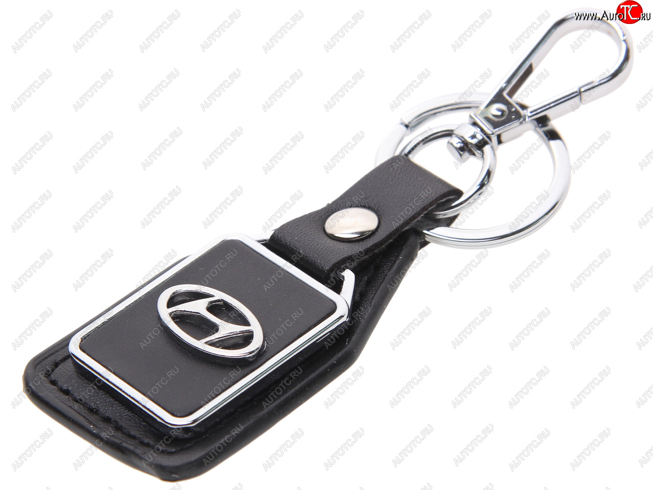 191 р. Брелок HYUNDAI черный, металл, кожа MASHINOKOM MASHINOKOM bkn 015  с доставкой в г. Воронеж