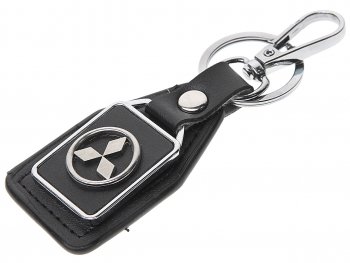 Брелок MITSUBISHI черный, металл, кожа MASHINOKOM MASHINOKOM bkn 017