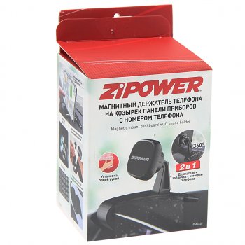 679 р. Держатель телефона на панель магнитный с номером телефона черный ZIPOWER ZIPOWER pm6640  с доставкой в г. Воронеж. Увеличить фотографию 4