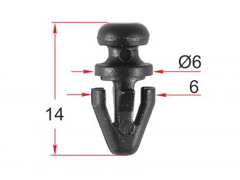 Клипса крепления порога FORD (1 шт.) SAT ST-M12437
