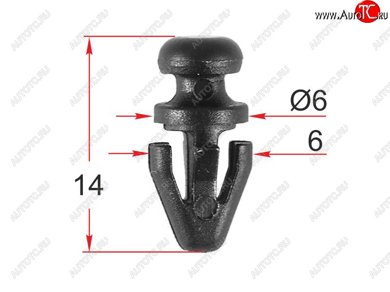 9 р. Клипса крепления порога FORD (1 шт.) SAT ST-M12437  с доставкой в г. Воронеж