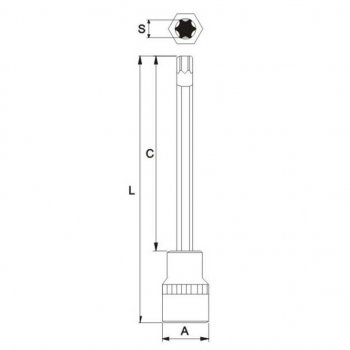 789 р. Бита-головка 12 TORX T40х200мм длинная JTC JTC TOOLS CO., LTD jtc-45540200  с доставкой в г. Воронеж. Увеличить фотографию 2