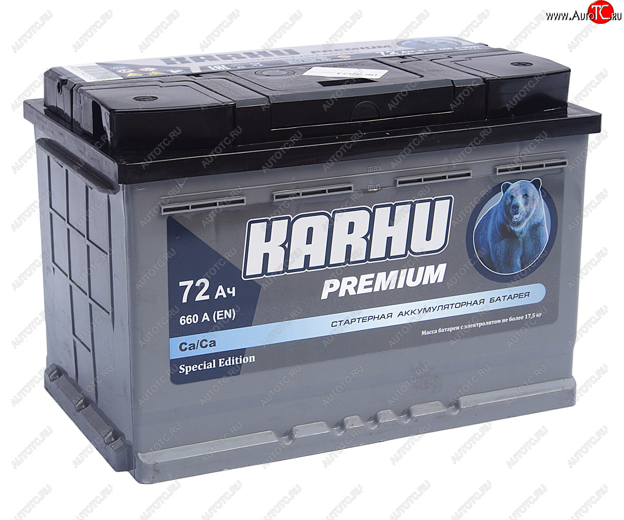 7 449 р. Аккумулятор KARHU Premium 72А/ч обратная полярность KAINAR 6ст72(0) KAINAR 6ст72(0)  с доставкой в г. Воронеж