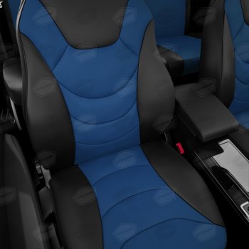 8 999 р. Авточехлы универсальные экокожа черно-синие комплект Recaro AVTOLIDER AVTOLIDER urek31-0303  с доставкой в г. Воронеж. Увеличить фотографию 3