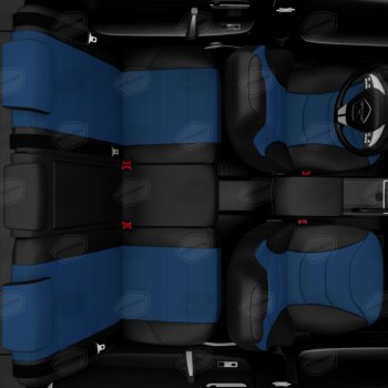 8 999 р. Авточехлы универсальные экокожа черно-синие комплект Recaro AVTOLIDER AVTOLIDER urek31-0303  с доставкой в г. Воронеж. Увеличить фотографию 7