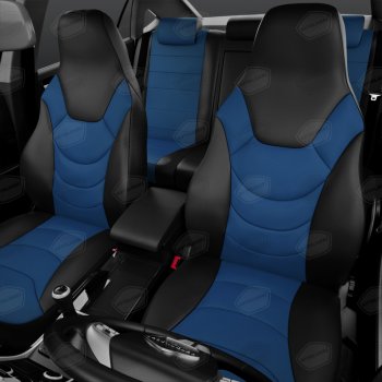 Авточехлы универсальные экокожа черно-синие комплект Recaro AVTOLIDER AVTOLIDER urek31-0303