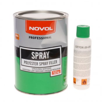 Шпатлевка жидкая SPRAY 1.2кг с отвердителем 0,05кг NOVOL NOVOL 1201