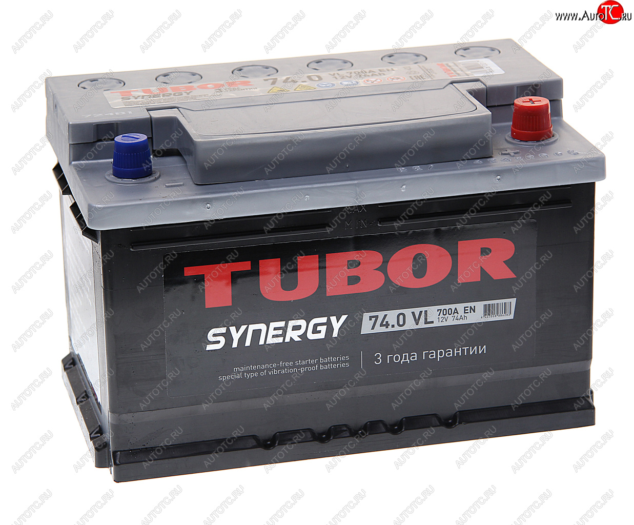 12 649 р. Аккумулятор TUBOR Synergy 74Ач обратная полярность,низкий TUBOR 6ст74(0)  с доставкой в г. Воронеж