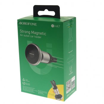 549 р. Держатель телефона на дефлектор магнитный черный BOROFONE BOROFONE bh47 black silver  с доставкой в г. Воронеж. Увеличить фотографию 4